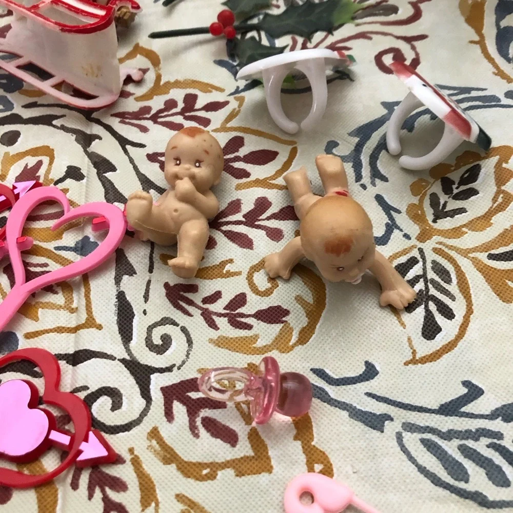 Assortment of Various Plastic Holiday Cake Toppers